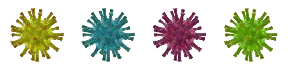Virus isolated on white background - Virology and Microbiology concept. 3d illustration