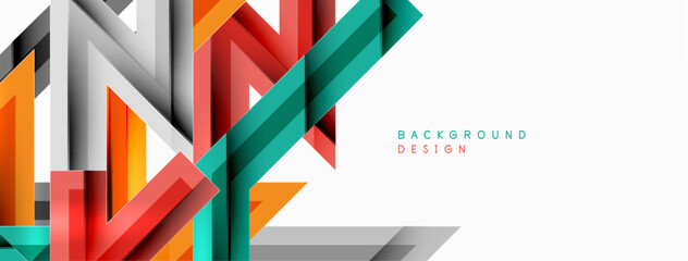 Line zig zag dynamic geometric abstract background. Colorful lines with shadow and light effects, various routes concept. Vector Illustration For Wallpaper, Banner, Background, Card