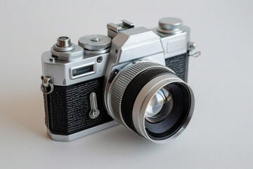 Old camera isolated on white. ai generated
