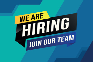 Obraz premium we are hiring join our team poster banner graphic design icon logo sign symbol social media website coupon