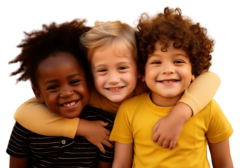 PNG 3 inclusivity kid laughing portrait yellow.