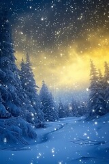 Obraz premium background for winter with newly rising sun with generative ai