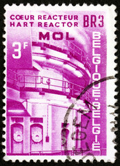 Postage stamp Belgium 1961 atomic reactor BR3, Mol