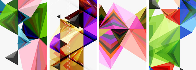 Triangle blend geometric concept poster designs for wallpaper, business card, cover, poster, banner, brochure, header, website