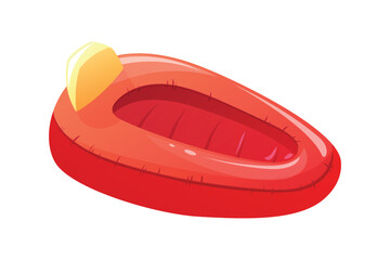 Vector isolated cartoon illustration of a children's inflatable swimming mattress.