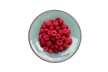 Fresh raspberry on white background.