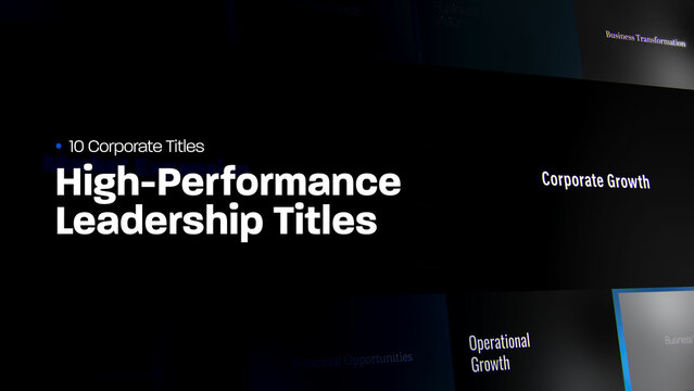 High Performance Leadership Titles | 10 Motion Titles with Control Panels