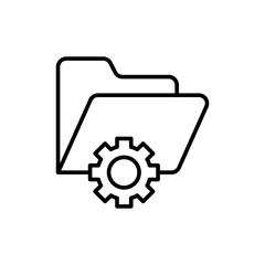 Administrator folder outline icons, minimalist vector illustration ,simple transparent graphic element .Isolated on white background