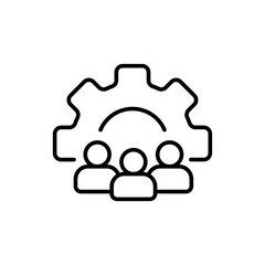 Administrator group outline icons, minimalist vector illustration ,simple transparent graphic element .Isolated on white background