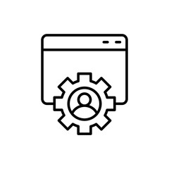 Online Administrator outline icons, minimalist vector illustration ,simple transparent graphic element .Isolated on white background