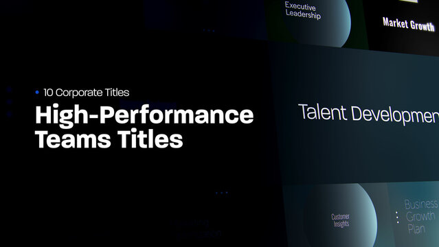 High Performance Teams Titles | 10 Motion Titles with Control Panels
