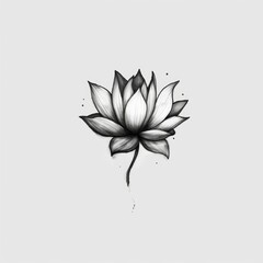 Obraz premium beautiful tattoo sketch of a small lotus flower,generated with AI. High quality photo
