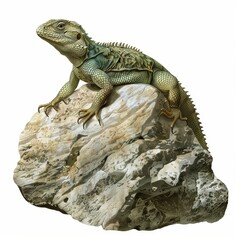 A lizard is sitting on a rock