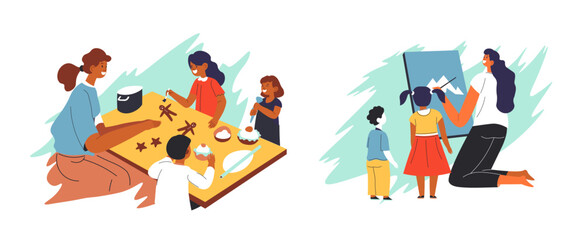 Creative Group Art Class vector