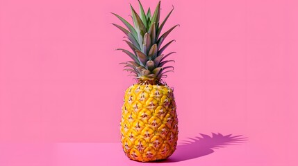 Pineapple on Pink Background.