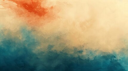 Fototapeta premium Abstract Watercolor Background with Orange and Teal Hues.