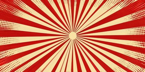 Fototapeta premium Vibrant, retro-inspired graphic background, creating an energetic sunburst effect