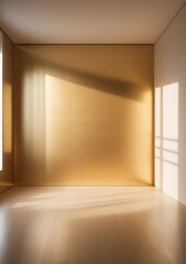 Minimalist Empty Studio Room With Blurred shadow Gentle Lights On Wall