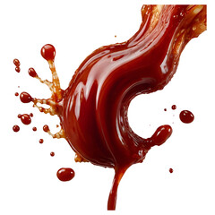 Ketchup, tomato sause or chilli sauce splash and swirl on white background for commercial uses.