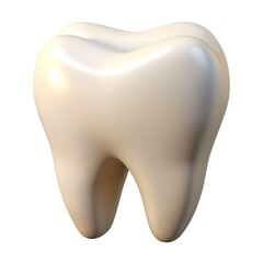 A 3d white tooth model on a white background for dental presentations