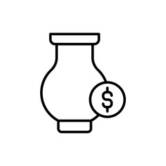 Auction jar outline icons, minimalist vector illustration ,simple transparent graphic element .Isolated on white background