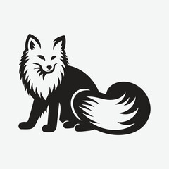 Obraz premium Majestic Arctic Fox Silhouette: A Timeless Beauty in the Arctic Wilderness