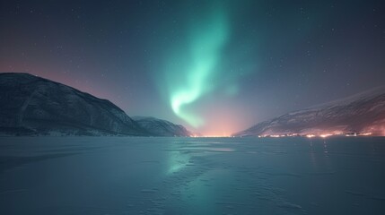 gorgeous aurora borealis landscape; milky way, alien planet, strange planet night sky; diamonds in sky; golden 