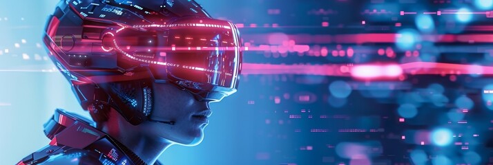 soldier of the future, Game concept, games of the future, ideal for articles about cyber sportsmen, about new games, ideal for sites with a PC gaming theme, copy space, place for text