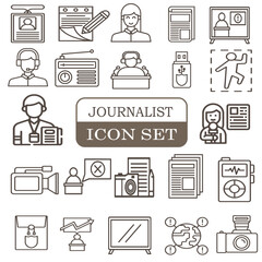 journalist icon set