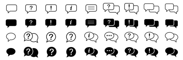 Comment icon speech bubble symbol. Speech bubble collection . Cloud speech bubbles collection. Black speech bubble . Vector illustration