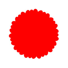 シンプルな赤いもふもふのフレーム