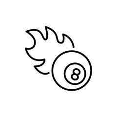 Billiard ball outline icons, minimalist vector illustration ,simple transparent graphic element .Isolated on white background