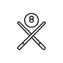 Billiard outline icons, minimalist vector illustration ,simple transparent graphic element .Isolated on white background