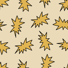 Seamless Pattern with Speech Bubbles. Yellow Cloud on Yellow Background. Doodle Speech Bubble Digital Paper. Friendship Design for Your Skin Device or Website.