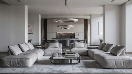 Fototapeta premium Modern interior design of living room