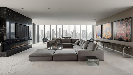 Modern interior design of living room