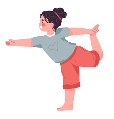 Girl in Dancer Yoga Pose