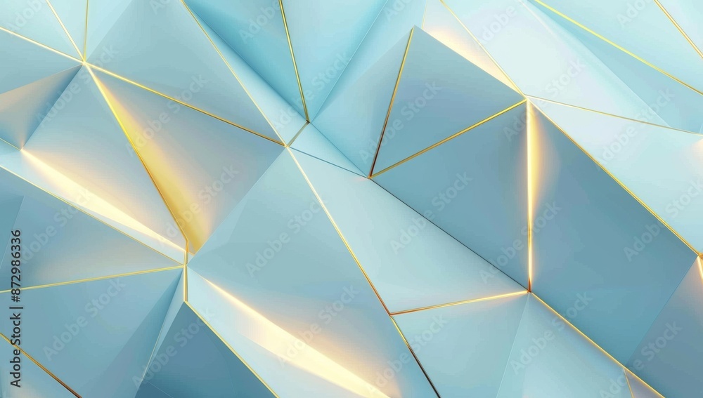 Poster three-dimensional abstract rendering of triangulated surface on modern background. futuristic polygo