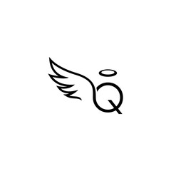 ALPHABET AND NUMBER COMBINING WITH WING OF ANGEL