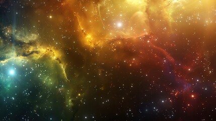 Naklejka premium Cosmic Symphony: Vibrant Nebulae, Stars, and Interstellar Gas in Space