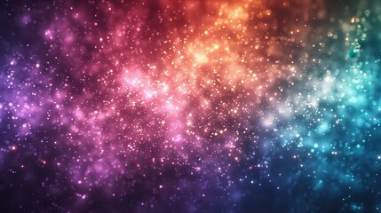 Fototapeta premium A vibrant explosion of multicolored particles creating a mesmerizing and sparkling display.