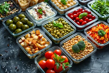 Colorful Mediterranean Food Spread