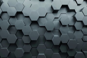 Design of futuristic surface with hexagons in 3D. Contemporary sci-fi background with bokeh effect. Poster.