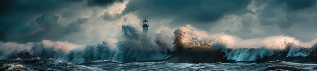 Big Wave Breaking on the Lighthouse