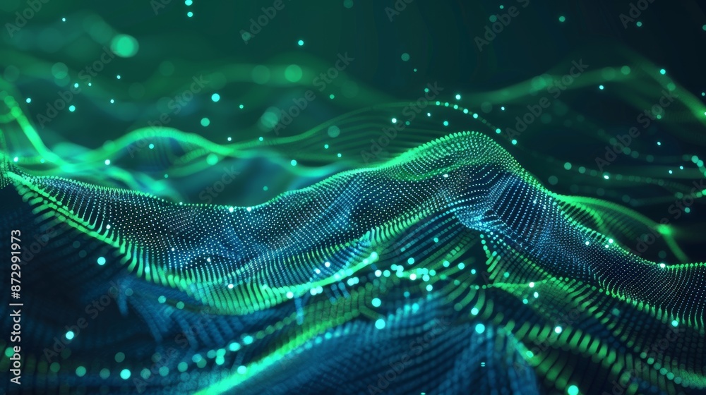 Poster a modern illustration of a futuristic circuit digital, 3d abstract sci-fi user interface concept wit