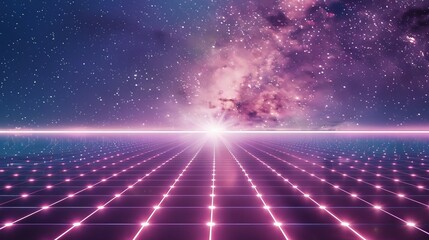 Retro outer space grid with copyspace for text placeholders.