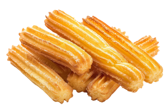 A pile of churros with sugar on top