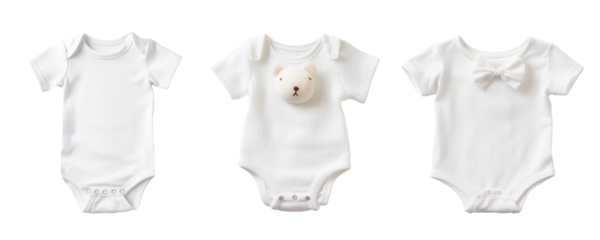 White baby bodysuit top view cutout