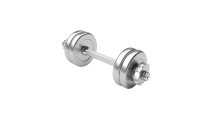 Silver dumbbell cutout. Metal dumbbell cutout