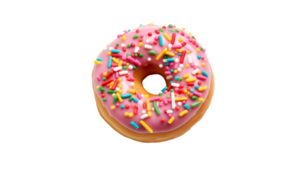 Tasty donut top view cutout